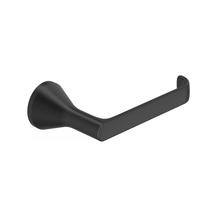 Toilet Paper Holder Aspirations Spring Bar Matte Black Metal Wall Mount 7 Inch - Image 1