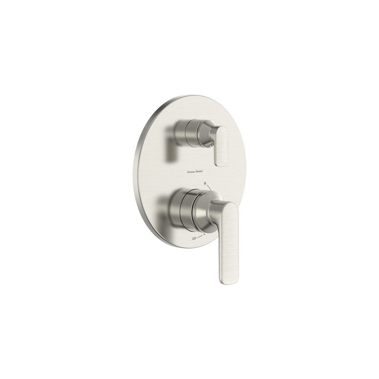 Pressure Balance Valve Trim Aspirations 2 or 3 Way 2 Lever Brushed Nickel WaterSense ADA - Image 1