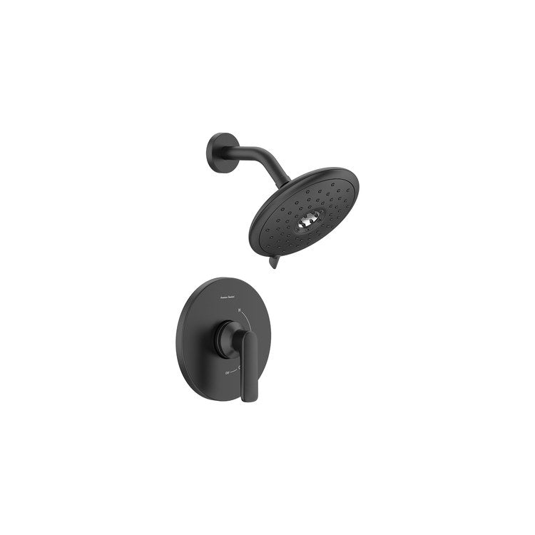 Shower Trim Aspirations 1 Lever Matte Black WaterSense Includes 1.8 GPM Single Function Shower Head/Double Ceramic Disks Pressure Balance Cartridge Brass - Image 1