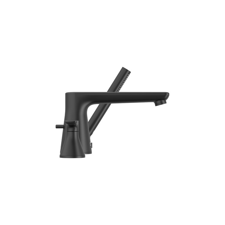 Roman Tub Filler Aspirations Mini-Widespread Deck Mount 2 Lever ADA Fixed Spout Matte Black - Image 3