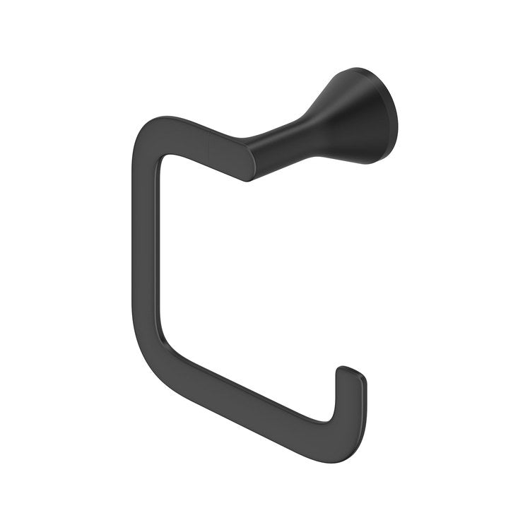 Towel Ring Aspirations Matte Black Metal 3-3/4 Inch Wall Mount - Image 2