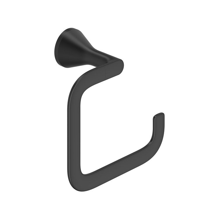 Towel Ring Aspirations Matte Black Metal 3-3/4 Inch Wall Mount - Image 1