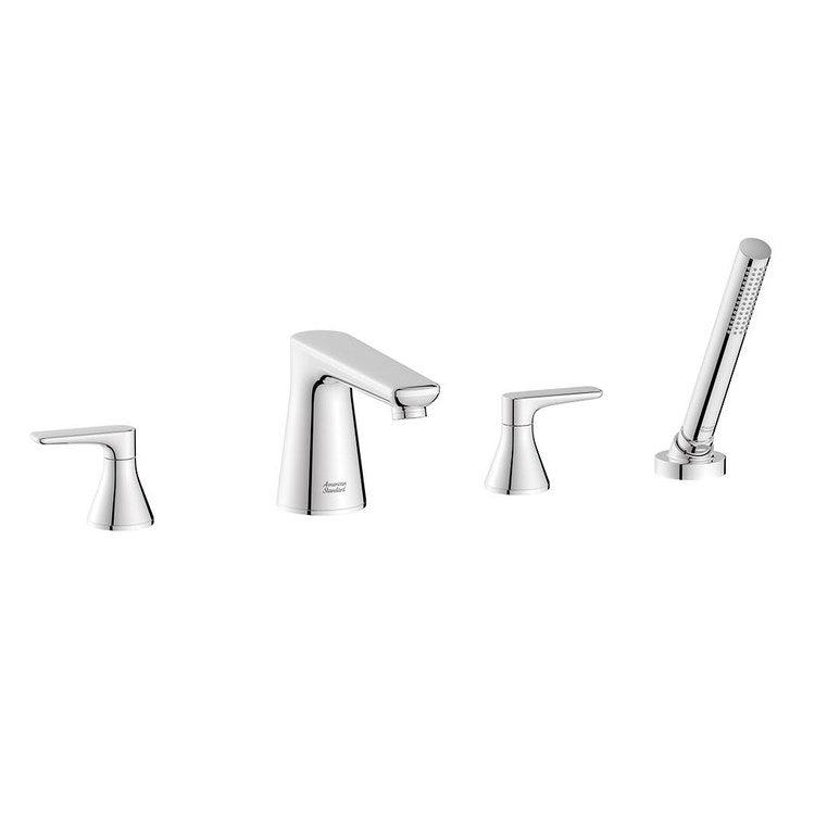 Roman Tub Filler Aspirations Mini-Widespread Deck Mount 2 Lever ADA Fixed Spout Chrome - Image 2