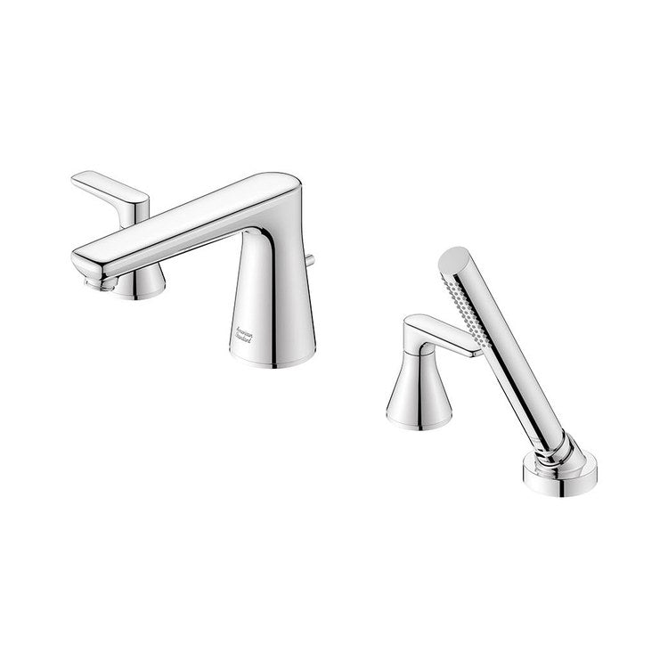 Roman Tub Filler Aspirations Mini-Widespread Deck Mount 2 Lever ADA Fixed Spout Chrome - Image 3