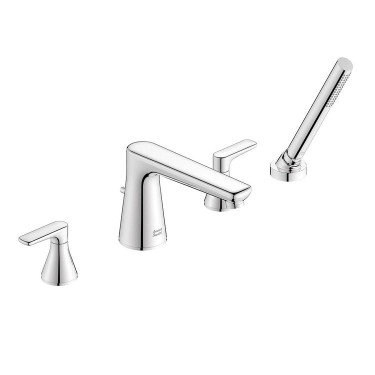 Roman Tub Filler Aspirations Mini-Widespread Deck Mount 2 Lever ADA Fixed Spout Chrome - Image 1
