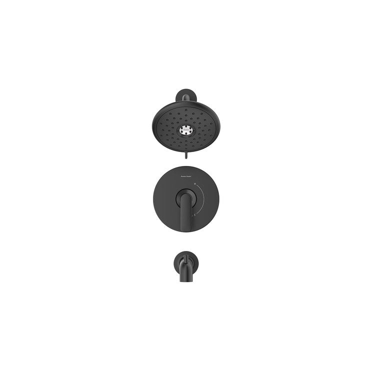 Tub and Shower Trim Aspirations 1 Lever Matte Black WaterSense ADA Includes 1.8 GPM Single Function Shower Head/Double Ceramic Disks Pressure Balance Cartridge Brass - Image 2
