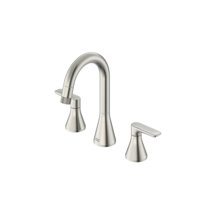 Lavatory Faucet Aspirations Widespread 8 Inch Spread 2 Lever ADA CALGreen/CEC/WaterSense Brushed Nickel 1.2 Gallons per Minute Deck Fixed Pop-Up 3 Hole - Image 2