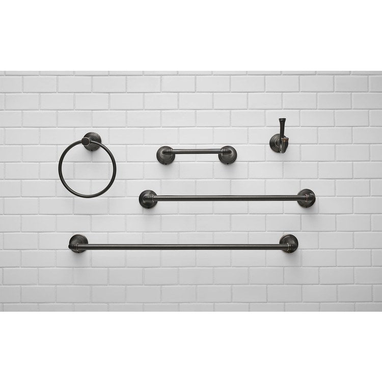 Towel Bar Aspirations 18 Inch Matte Black Metal 3-3/4 Inch Wall Mount - Image 2
