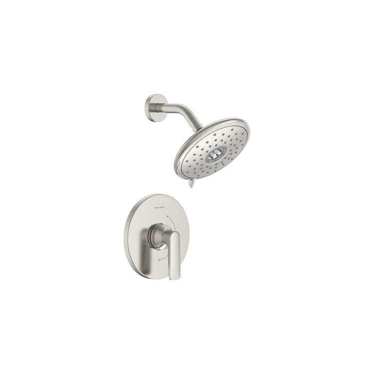 Shower Trim Aspirations 1 Lever Brushed Nickel WaterSense Includes 1.8 GPM Single Function Shower Head/Double Ceramic Disks Pressure Balance Cartridge Brass - Image 1