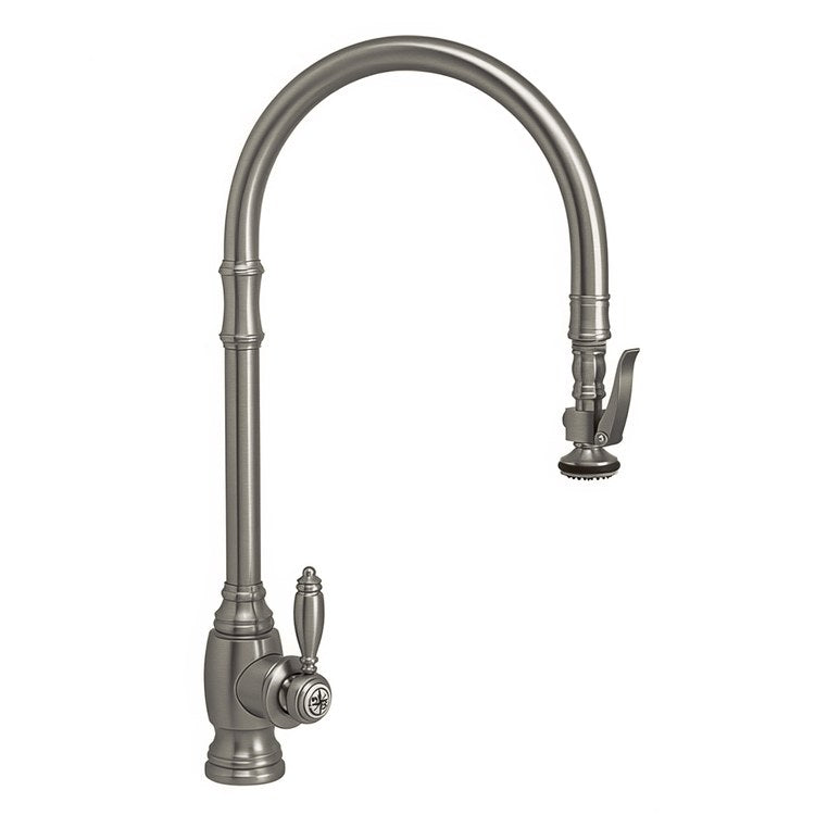 Kitchen Faucet Traditional 1 Lever CALGreen Antique Pewter C-Spout 1 Hole Brass 1.75 Gallons per Minute - Image 1