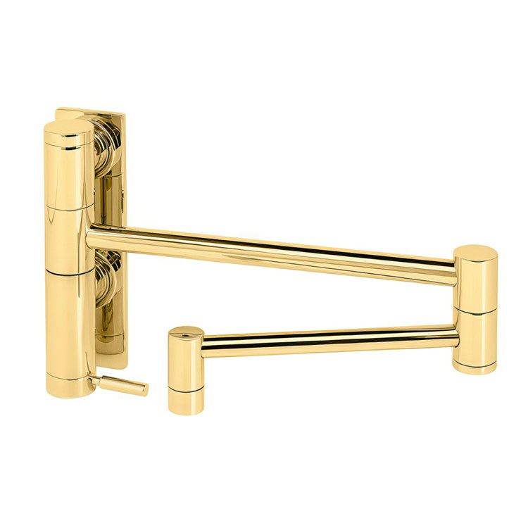Pot Filler Contemporary Wall Mounted 1 Lever Unlacquered Polished Brass Articulated Spout 1 Hole Brass 1.75 Gallons per Minute