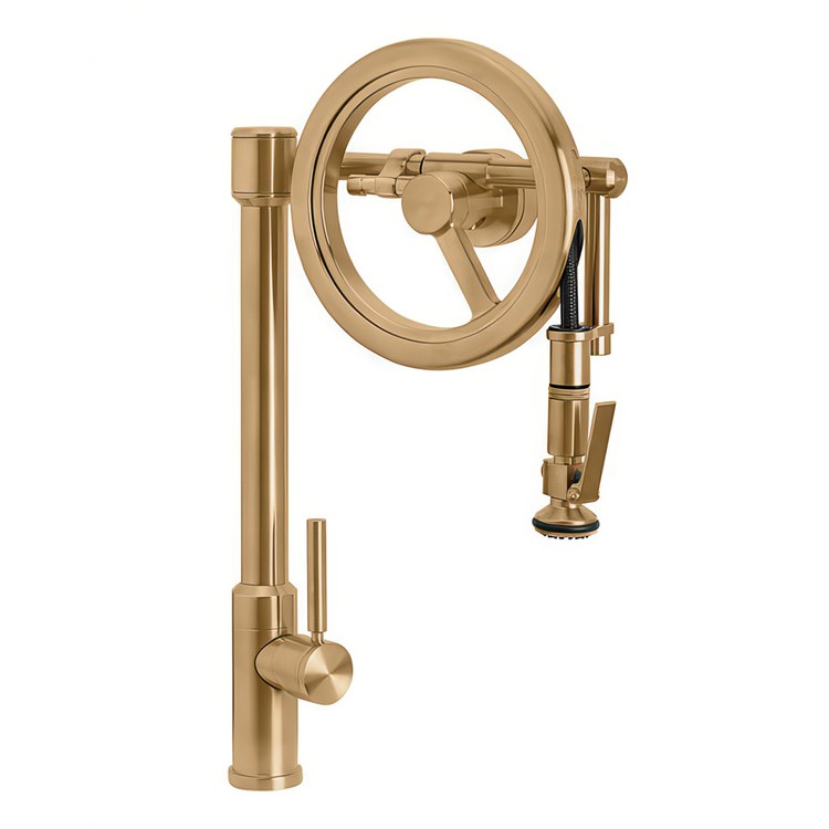 Kitchen Faucet Endeavor Wheel 1 Lever CALGreen Classic Bronze Lever Sprayer 1.75 Gallons per Minute - Image 1