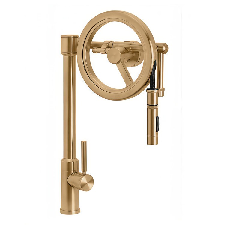 Kitchen Faucet Endeavor Wheel 1 Lever CALGreen Classic Bronze Toggle Sprayer 1.75 Gallons per Minute - Image 1