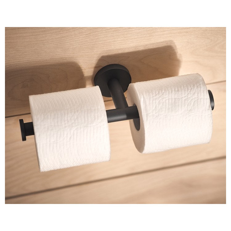 Toilet Paper Holder Arlys Double Post Matte Black Zinc 11 Inch 2-3/4 Inch Wall - Image 2