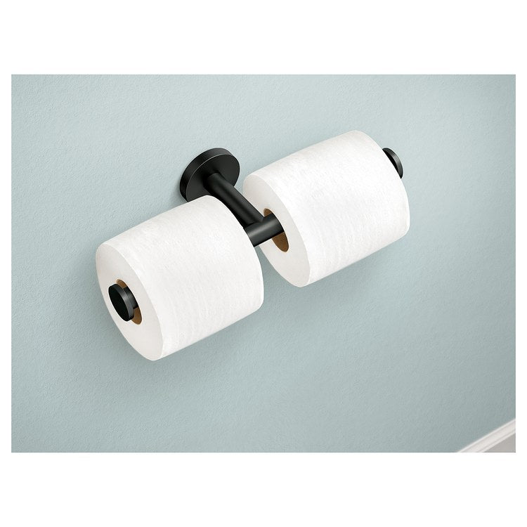 Toilet Paper Holder Arlys Double Post Matte Black Zinc 11 Inch 2-3/4 Inch Wall - Image 3