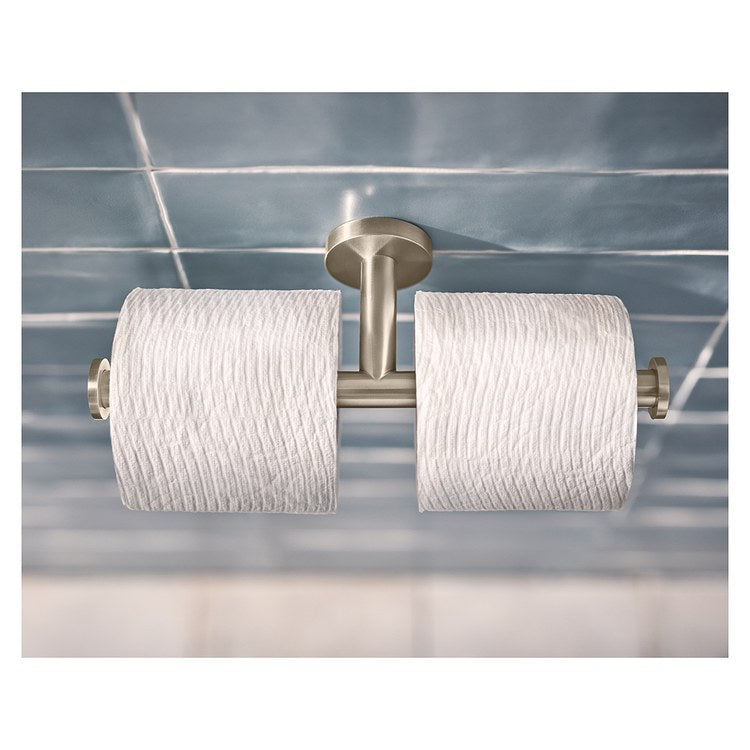 Toilet Paper Holder Arlys Double Post Brushed Nickel Zinc 11 Inch 2-3/4 Inch Wall - Image 3