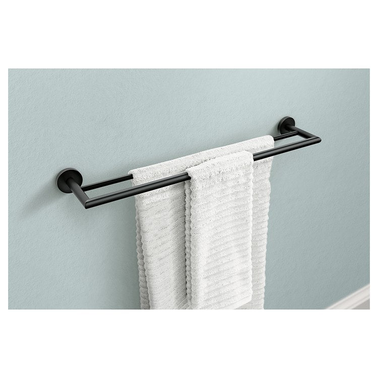 Towel Bar Arlys 24 Inch Double Matte Black Zinc - Image 3