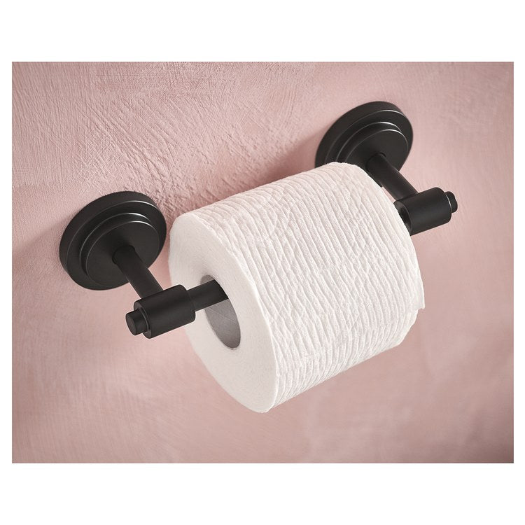 Toilet Paper Holder Iso Pivoting Matte Black Zinc 9 Inch 3-1/8 Inch Wall Mount - Image 2