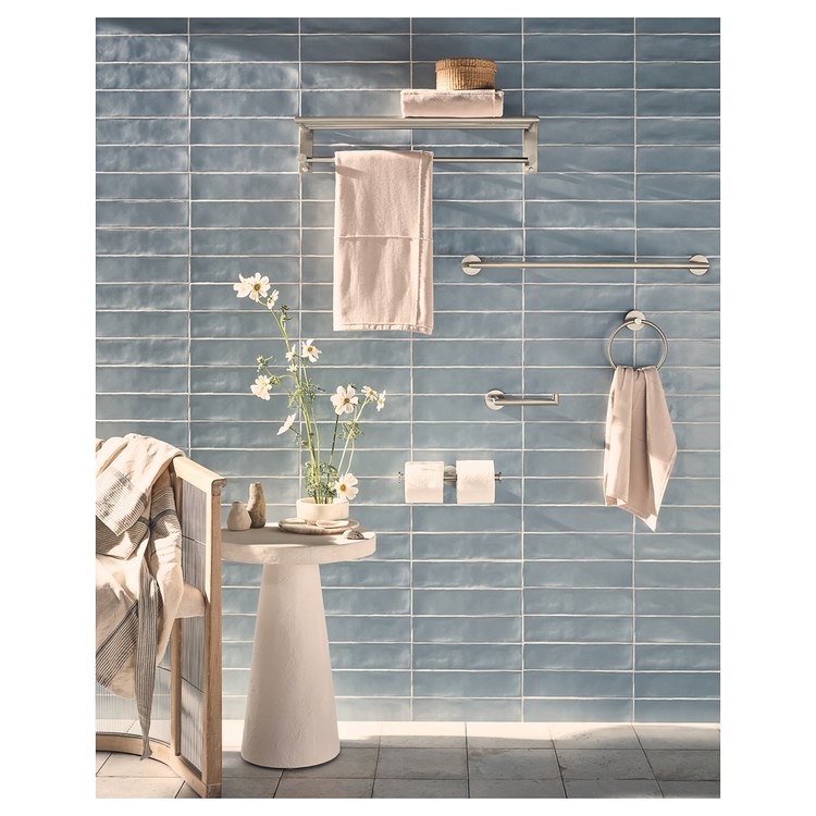 Toilet Paper Holder Arlys Single Post Brushed Nickel Zinc 6 Inch 2-3/4 Inch Wall - Image 3