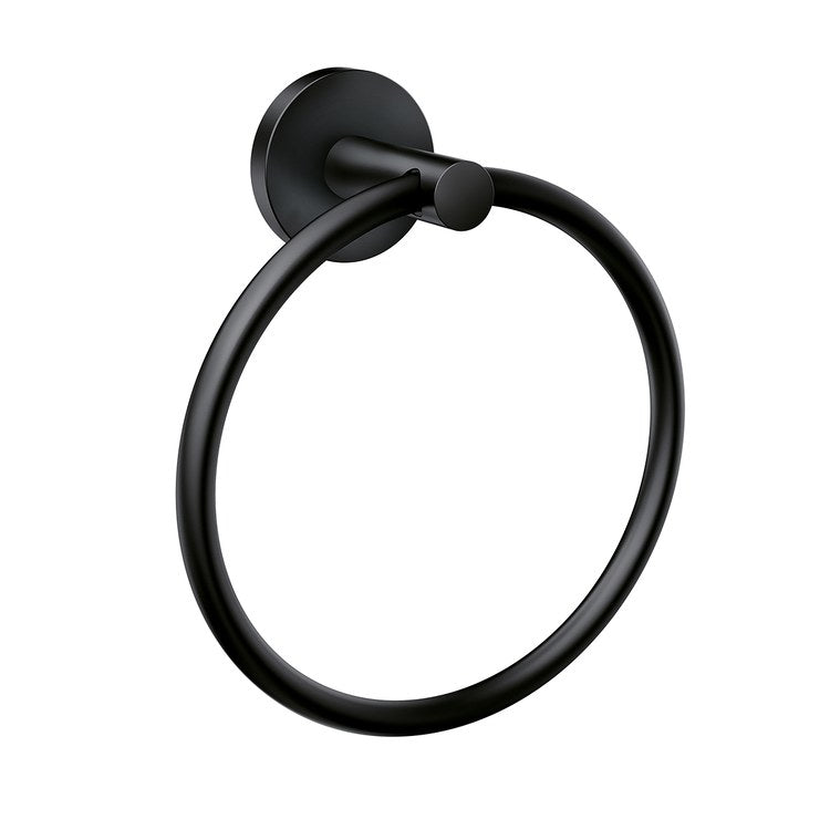 Towel Ring Arlys 6 Inch Matte Black Zinc 2-3/4 Inch - Image 1