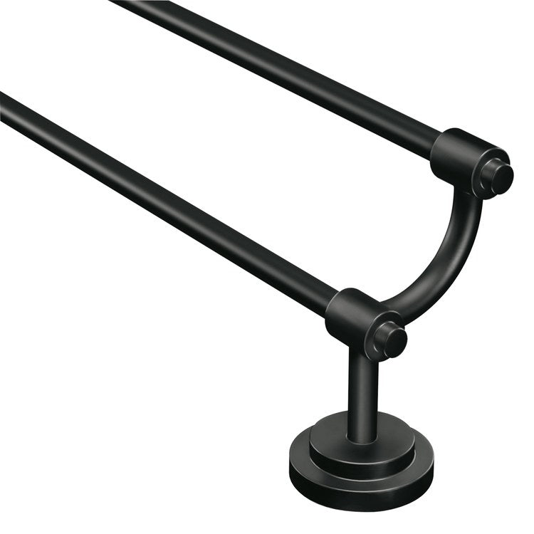 Towel Bar Iso 24 Inch Double Matte Black Zinc/Aluminum - Image 2