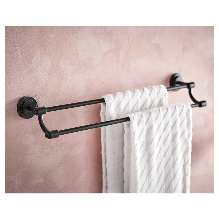 Towel Bar Iso 24 Inch Double Matte Black Zinc/Aluminum - Image 3