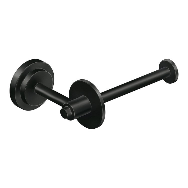 Toilet Paper Holder Iso Open Single Post Matte Black Zinc 7-1/8 Inch 4-1/2 Inch Wall Mount - Image 2