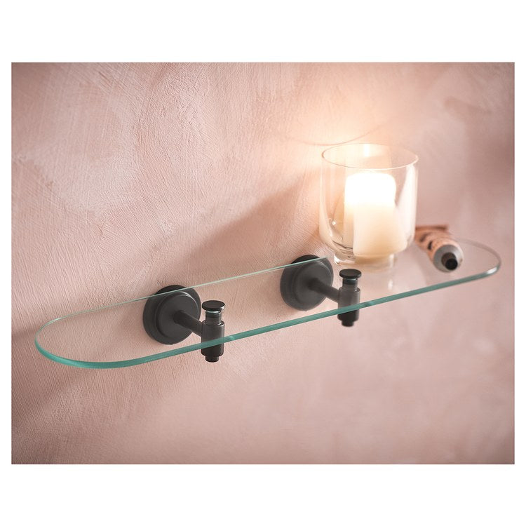 Shelf Iso Vanity Matte Black 20-3/8 Inch Glass - Image 2