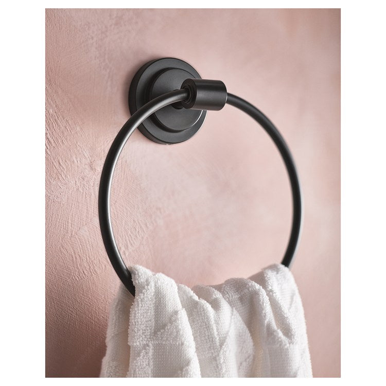Towel Ring Iso 6 Inch Closed Matte Black Zinc/Metal 2-7/16 Inch - Image 2