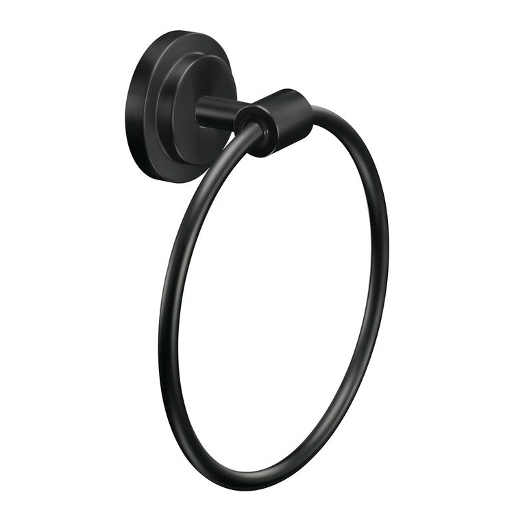 Towel Ring Iso 6 Inch Closed Matte Black Zinc/Metal 2-7/16 Inch - Image 1