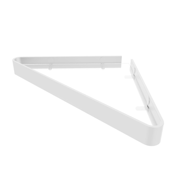 Shelf Corner White Metal/Glass 9-5/8 Inch - Image 2