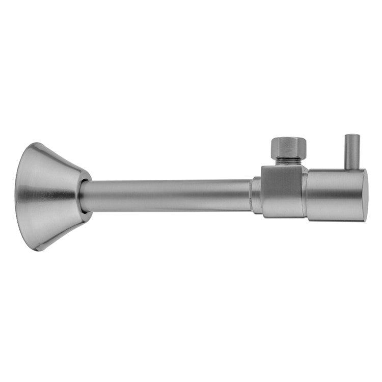 Angle Stop Valve Quarter Turn Ceramic Disc with Contempo Lever Handle 1/2 Inch Copper Matte Black 3/8 Inch