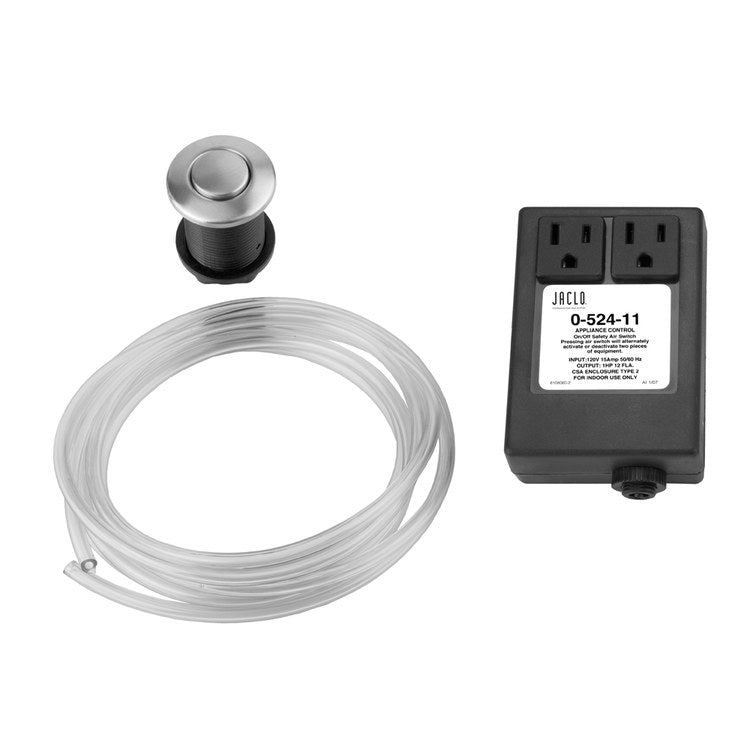 Air Switch Waste Disposal Round Matte Black for Continuous Feed Waste Disposals with Power Cords 3 Inch - Image 1