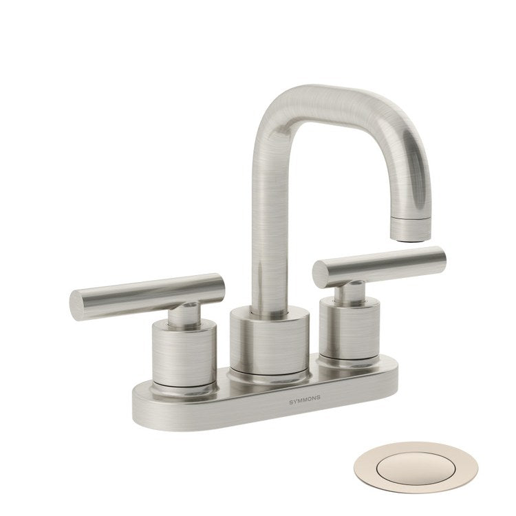Lavatory Faucet Dia Centerset 4 Inch Spread 2 Lever ADA Satin Nickel 1.0 Gallons per Minute 3 Hole - Image 1