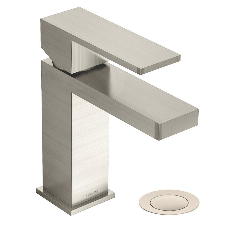 Lavatory Faucet Duro 1 Lever ADA Satin Nickel 1.0 Gallons per Minute Deck Push Pop-Up 1 Hole - Image 1