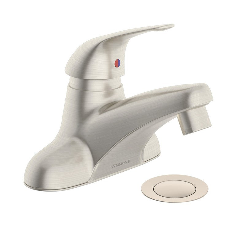 Lavatory Faucet Origins Centerset 4 Inch Spread 1 Lever ADA WaterSense Satin Nickel 1.0 Gallons per Minute Deck 2 Hole - Image 1