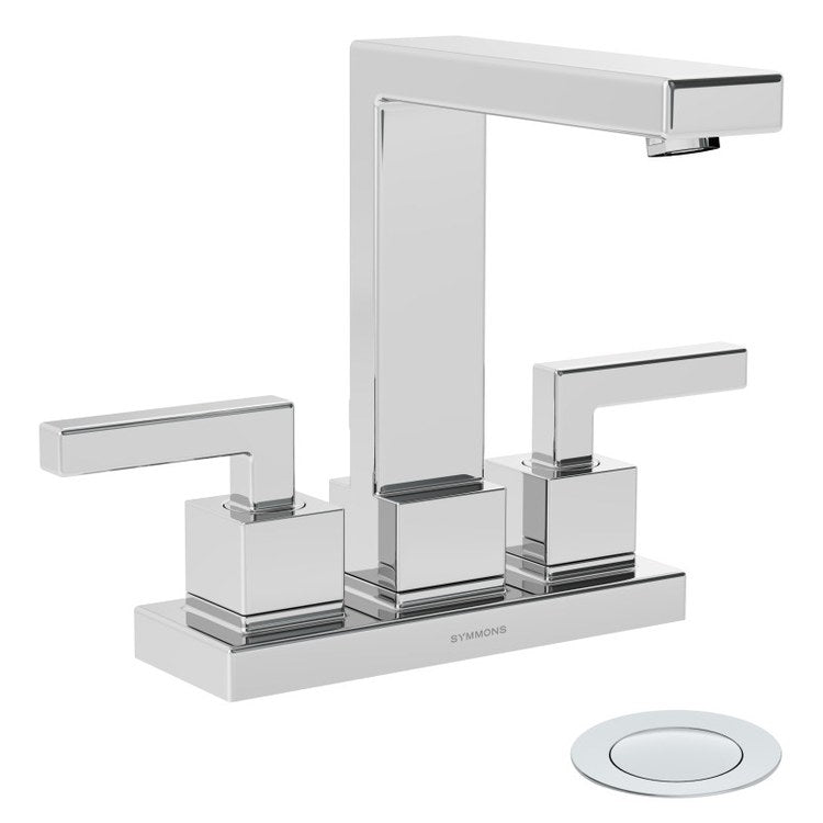 Lavatory Faucet Duro Centerset 4 Inch Spread 2 Lever ADA Polished Chrome 1.0 Gallons per Minute Push-Pop 2 Hole