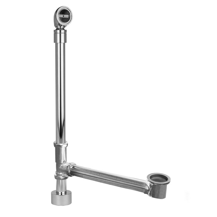 Tub Drain Exposed Bottom Outlet with Pivot Neck Matte Black Brass 20 Inch - Image 1