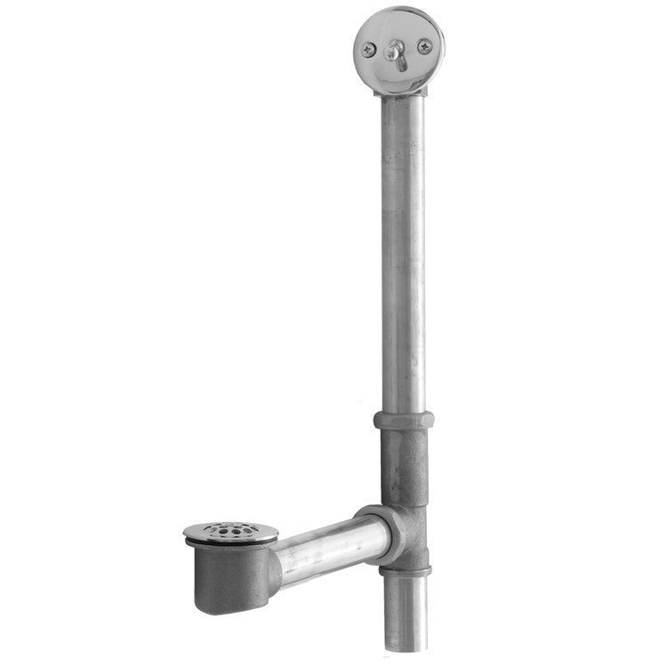 Tub Drain Bottom Outlet Standard Trip Lever Faceplate 2 Hole Waste Fully Polished & Plated Vintage Bronze Fixed 1-1/2 Inch Brass 10 Inch - Image 1