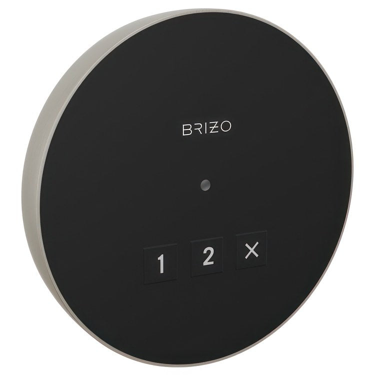 Steambath Control Mystix Elemental Experience Round Exterior Lumicoat Luxe Nickel Surface Mount Outside Steam Room - Image 1
