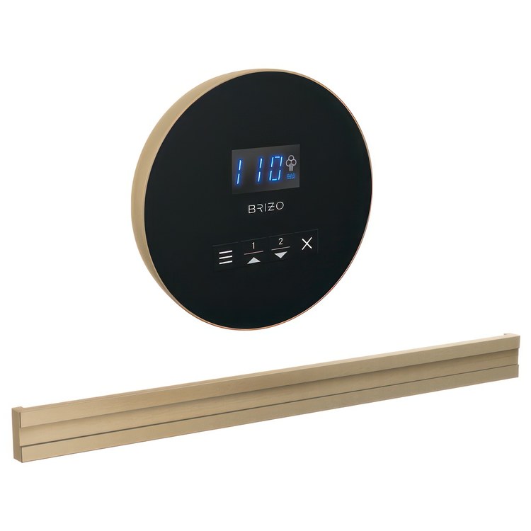 Steam Kit Mystix Lumicoat Luxe Gold Elemental with Round Steam Control & Bilateral Steam Head 2 User Presets Selectable RapidMist Patented Dual Sensor Technology - Image 1