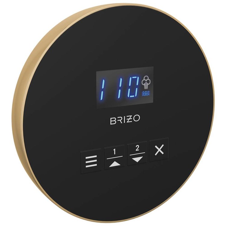 Steambath Control Mystix Round Lumicoat Polished Gold Surface Mount Inside Steam Room Selectable RapidMist Patented Dual Sensor Technology - Image 1