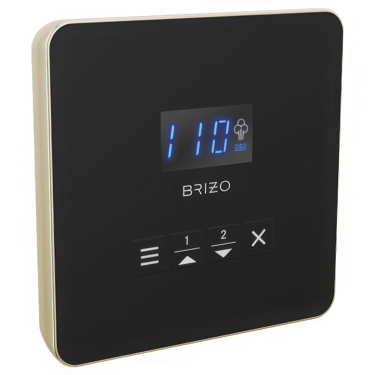 Steambath Control Mystix Linear Square Lumicoat Polished Nickel Surface Mount Inside Steam Room Selectable RapidMist Patented Dual Sensor Technology - Image 1