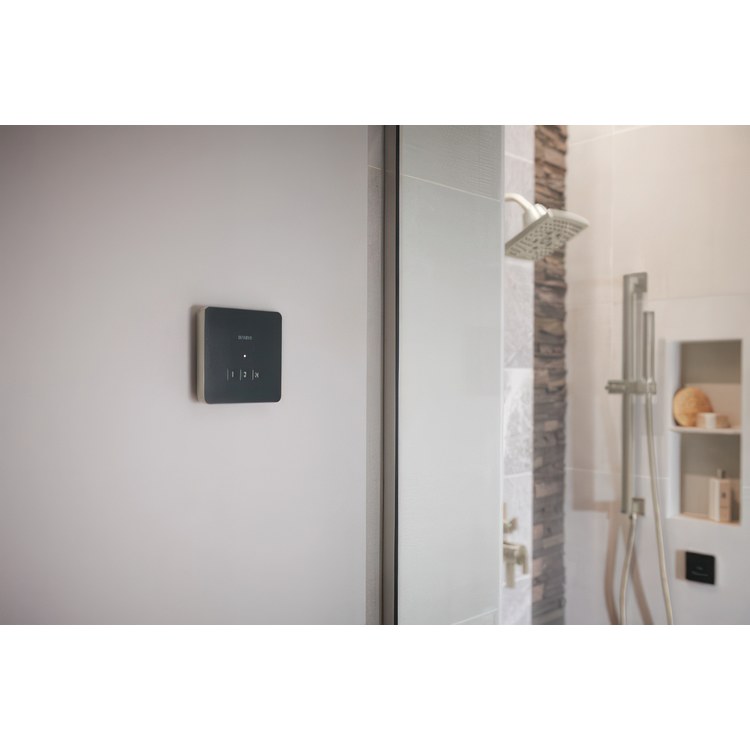 Steambath Control Mystix Elemental Experience Square Exterior Lumicoat Luxe Nickel Surface Mount Outside Steam Room - Image 2