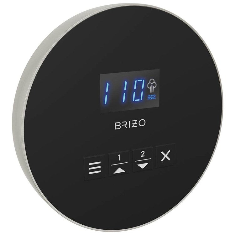 Steambath Control Mystix Round Lumicoat Brushed Nickel Surface Mount Inside Steam Room Selectable RapidMist Patented Dual Sensor Technology - Image 1