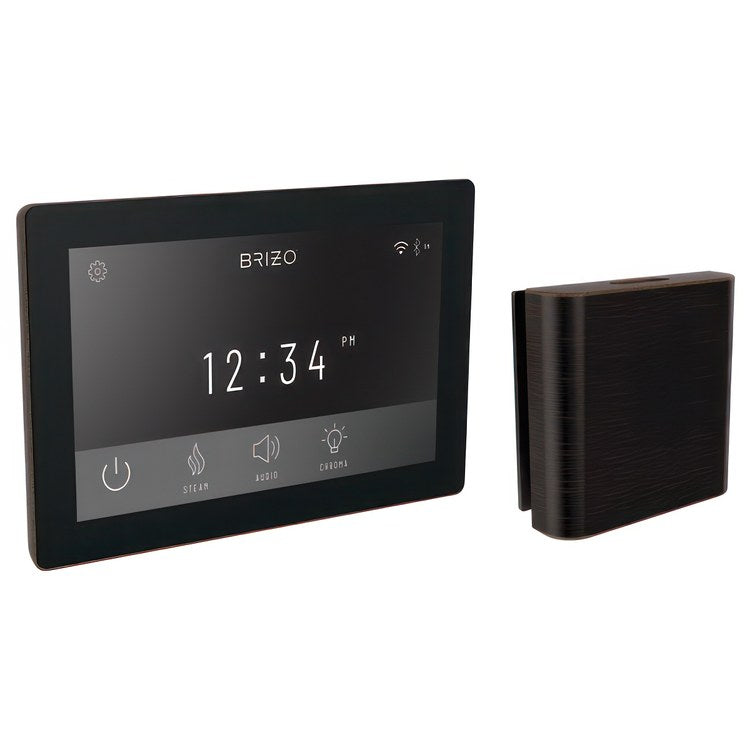 Steam Kit Mystix Venetian Bronze Transcendent with Digital Interface & Square Steam Head 12 User Presets Built-In WIFI & Bluetooth Capabilities AromaTherapy AudioTherapy & ChromaTherapy Options Patented Dual Sensor Technology - Image 1
