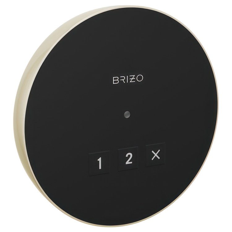 Steambath Control Mystix Elemental Experience Round Exterior Lumicoat Polished Nickel Surface Mount Outside Steam Room - Image 1
