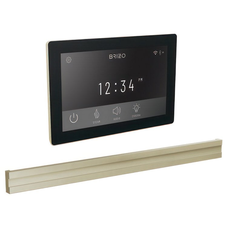 Steam Kit Mystix Lumicoat Polished Nickel Transcendent with Digital Interface & Bilateral Steam Head 12 User Presets Built-In WIFI & Bluetooth Capabilities AromaTherapy AudioTherapy & ChromaTherapy Options Patented Dual Sensor Technology