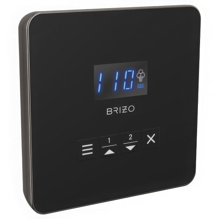 Steambath Control Mystix Linear Square Lumicoat Black Onyx Surface Mount Inside Steam Room Selectable RapidMist Patented Dual Sensor Technology - Image 1