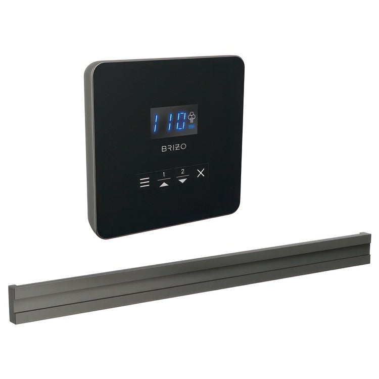 Steam Kit Mystix Lumicoat Luxe Steel Elemental with Square Steam Control & Bilateral Steam Head 2 User Presets Selectable RapidMist Patented Dual Sensor Technology - Image 1